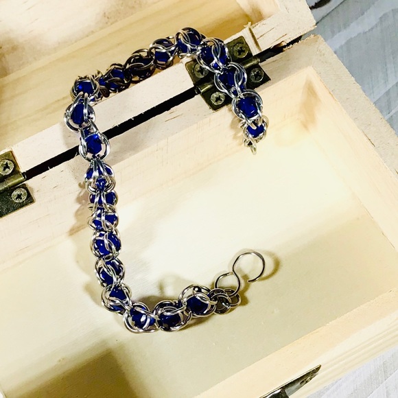 Artisan Captured Crystal Bracelet in Sapphire - Picture 2 of 3